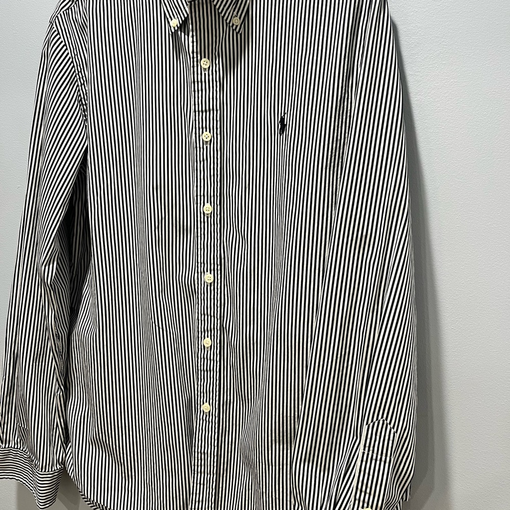 Ralph Lauren Mens XL/TG Brown Check Long Sleeve Button Shirt Small Green Pony - Picture 2 of 6